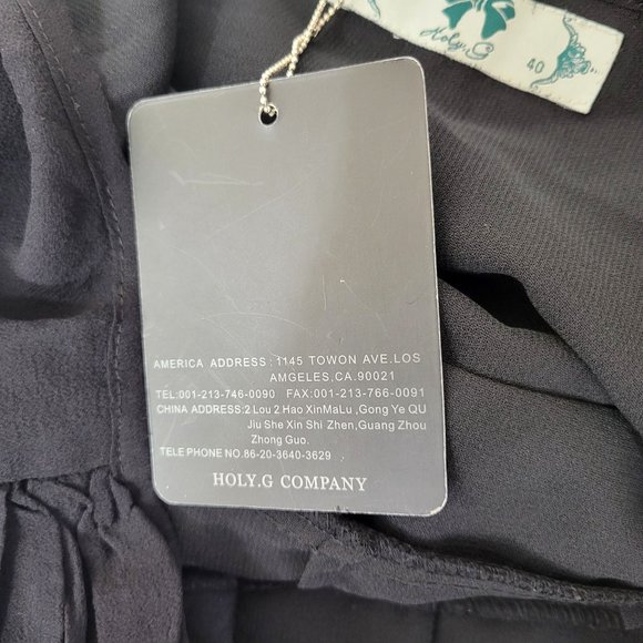 Holly G Black Silk Chiffon and Velvet Beaded Mini Dress NWT - Picture 6 of 6